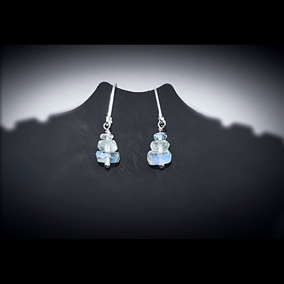 Genuine Moonstone & 925 Silver Earrings! - Picture 4 of 8